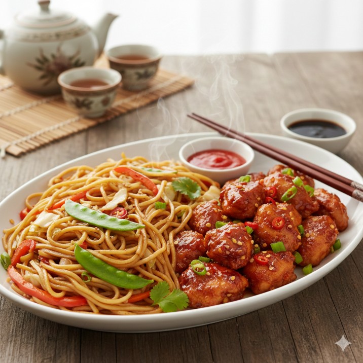 Chilli Chicken and Veg Noodles